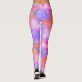 Trendy Galaxy Roze Sinaasappel Paarse Tie Dye Patt Leggings (Achterkant)