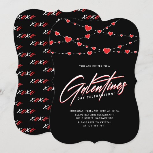 Trendy Galentine's Day Party Kaart (Voorkant / Achterkant)