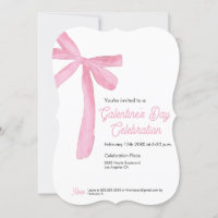 Trendy Galentine's Day Pink Ribbon Bow