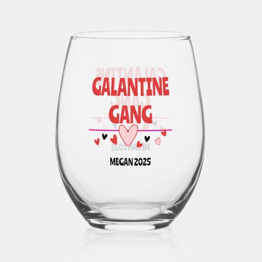 Trendy Galentine's Day Wine Glass Decals voor het Wijnglas Zonder Voet (Achterkant)