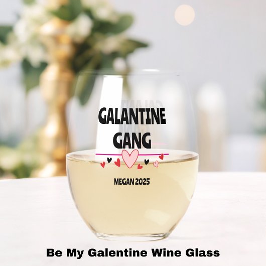 Trendy Galentine's Day Wine Glass Decals voor het  Wijnglas Zonder Voet