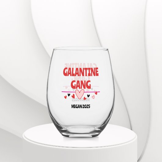 Trendy Galentine's Day Wine Glass Decals voor het  Wijnglas Zonder Voet