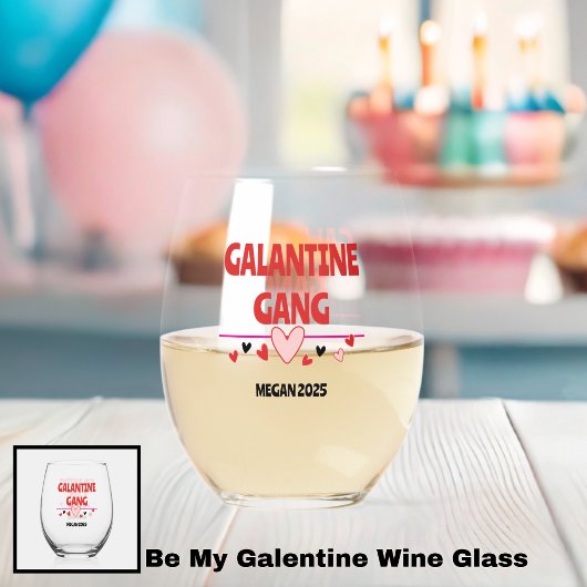 Trendy Galentine's Day Wine Glass Decals voor het  Wijnglas Zonder Voet