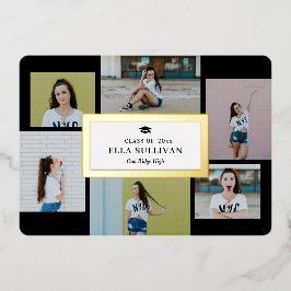 Trendy Galerij Folie Afstuderen Editable Color Fol Uitnodiging