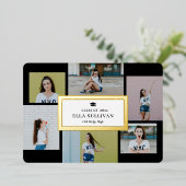 Trendy Galerij Folie Afstuderen Editable Color Fol Uitnodiging (Staand Voorkant)