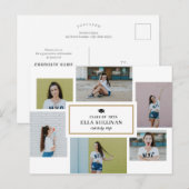 Trendy Gallery EDITABLE COLOR Photo Afstuderen Briefkaart (Voorkant / Achterkant)