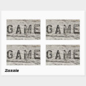 Trendy GAME Engraved Rustic Wood Rechthoekige Sticker (Vel)