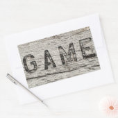 Trendy GAME Engraved Rustic Wood Rechthoekige Sticker (Envelop)