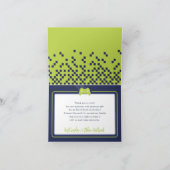 TRENDY GAMING Bar Mitzvah marineblauw limoen Bedankkaart (Binnen)