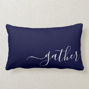 Trendy Gather Navy Blue Company Logo Client Gift Kussen