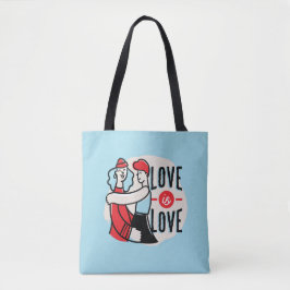Trendy Gay Pride Love is Love Lesbisch Koppel Tote Bag