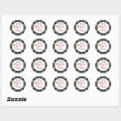 Trendy gebakken met liefde zwart en wit ronde sticker (Vel)