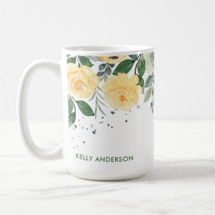 Trendy Geborduurd Botanisch Waterverfdesign Koffiemok