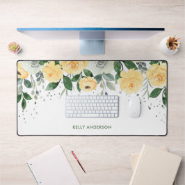 Trendy Geborduurde Botanische Waterverf Bureaumat