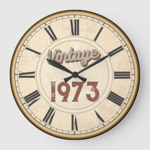 TRENDY GEBOREN VINTAGE 1973 ROOMSE CIJFERS GROTE KLOK
