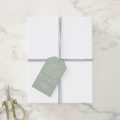 Trendy - Gedempt Groen-Grijs - Sneeuwvlok cadeau L Cadeaulabel (Met Touw)