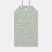 Trendy - Gedempt Groen-Grijs - Sneeuwvlok cadeau L Cadeaulabel (Achterkant)