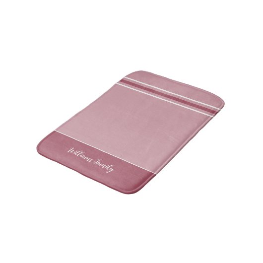 Trendy gedempt roze - Stripes Badmat (Gekanteld)