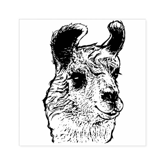 Trendy gedetailleerde Llama Rubberstempel (Afrduk)