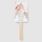 Trendy Gedroogde Palm Blush Orchid Gold Arch Progr Handwaaier (Achterkant)