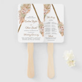 Trendy Gedroogde Palm Pampas Gras Houten Boog Prog Handwaaier (Voorkant en achterkant)