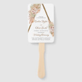 Trendy Gedroogde Palm Pampas Gras Houten Boog Prog Handwaaier (Voorkant)