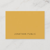 Trendy Geel Bruin Elegant Eenvoudige Moderne Sjabl Visitekaartje (Voorkant)