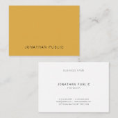 Trendy Geel Bruin Elegant Eenvoudige Moderne Sjabl Visitekaartje (Voorkant / Achterkant)