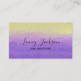Trendy geel en licht paarse abstract visitekaartje