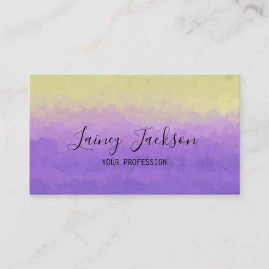 Trendy geel en licht paarse abstract visitekaartje (Voorkant)