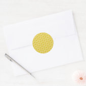 Trendy geel geometrisch honingraat zeshoek patroon ronde sticker (Envelop)