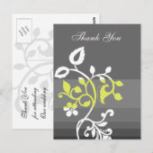 trendy geel grijs Bedankt Kaarten (Voorkant / Achterkant)