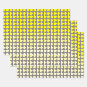 Trendy Geel Grijs Hart Patroon Gradiënt Inpakpapier Vel