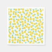 Trendy geel groen waterverf ananasmotief servet (Voorkant)