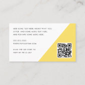 Trendy geel wit halve boog foto QR code Visitekaartje (Achterkant)