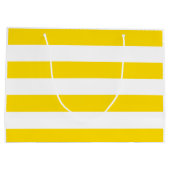 Trendy geel witte strepen Moderne Sjabloon Groot Cadeauzakje (Achterkant)