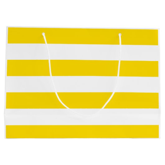 Trendy geel witte strepen Moderne Sjabloon Groot Cadeauzakje (Achterkant)