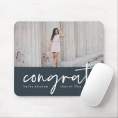 Trendy Gefeliciteerd Afstudeerfoto Muismat (Met muis)