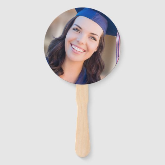 Trendy Gefeliciteerd Afstuderen Photo Afstuderen Handwaaier (Achterkant)