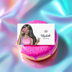 Trendy geïllustreerde hot-pink professional visitekaartje