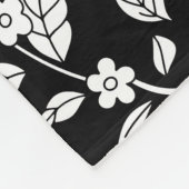 Trendy  geïnspireerde zwarte bloemmotief fleece deken (Hoek)