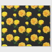 trendy gele bloem cadeaupapier (Vlak)