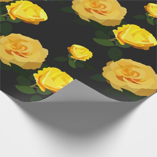 trendy gele bloem cadeaupapier (Hoek)