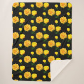 trendy gele bloem sherpa deken (Voorkant)