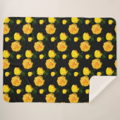 trendy gele bloem sherpa deken (Voorkant (horizontaal))