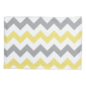 Trendy gele grijze Chevron patroon Kussensloop (Achterkant)