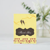 trendy gele lovebirdsThankYou Kaarten (Staand voorkant)
