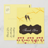 trendy gele lovebirdsThankYou Kaarten (Voorkant / Achterkant)