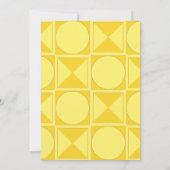 Trendy gele retro geometrisch alles in één bruilof kaart (Achterkant)