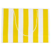 Trendy gele witte strepen Modern Elegant Groot Cadeauzakje (Achterkant)